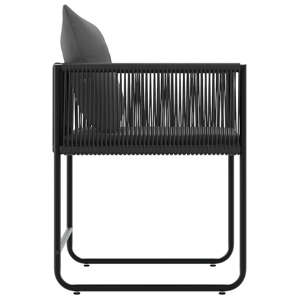 Stol Med Kudde 4 Pcs Svart Och Anthracit Pe Rattan