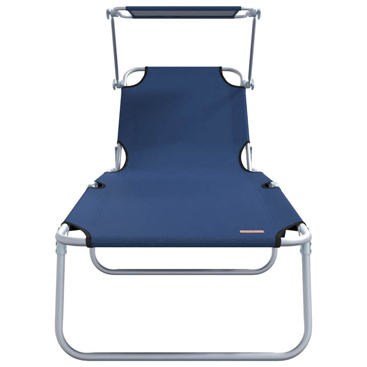 Solstol 2 Pcs Blå 58 X 188 X 77Cm Polyester