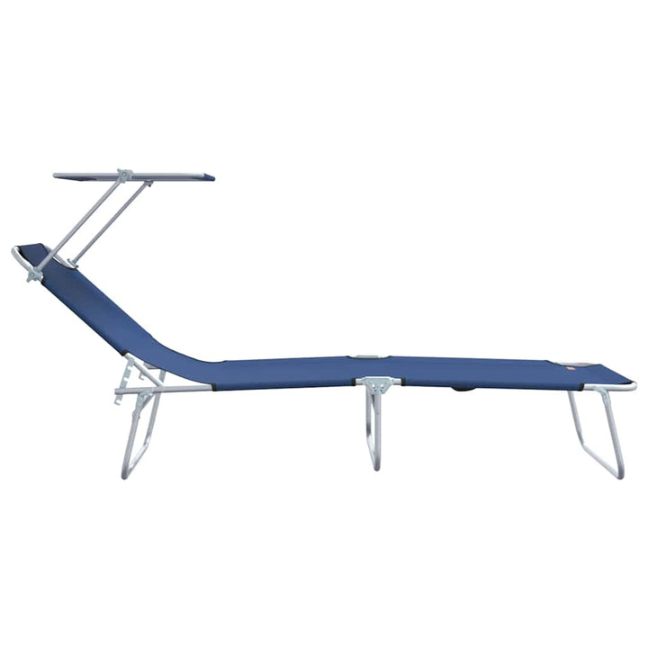 Solstol 2 Pcs Blå 58 X 188 X 77Cm Polyester