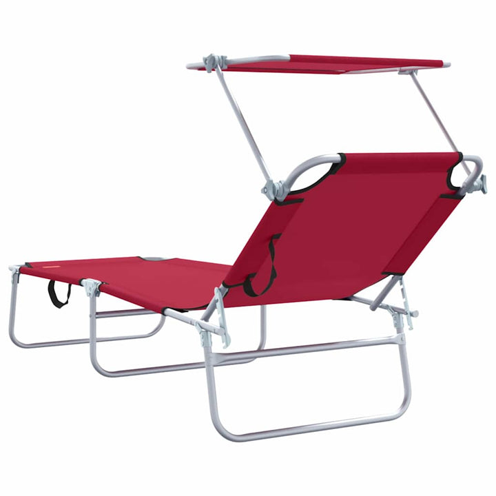 Solstol 2 Pcs Röd 58 X 188 X 77Cm Polyester