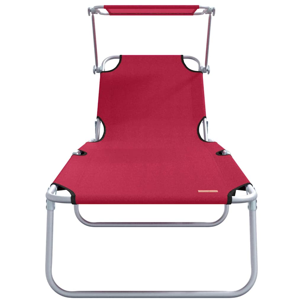 Solstol 2 Pcs Röd 58 X 188 X 77Cm Polyester
