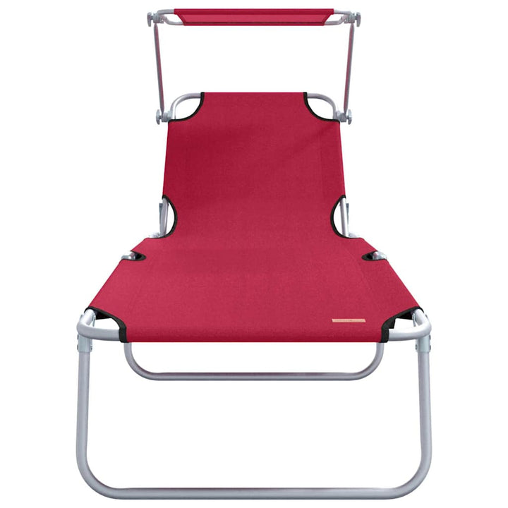 Solstol 2 Pcs Röd 58 X 188 X 77Cm Polyester