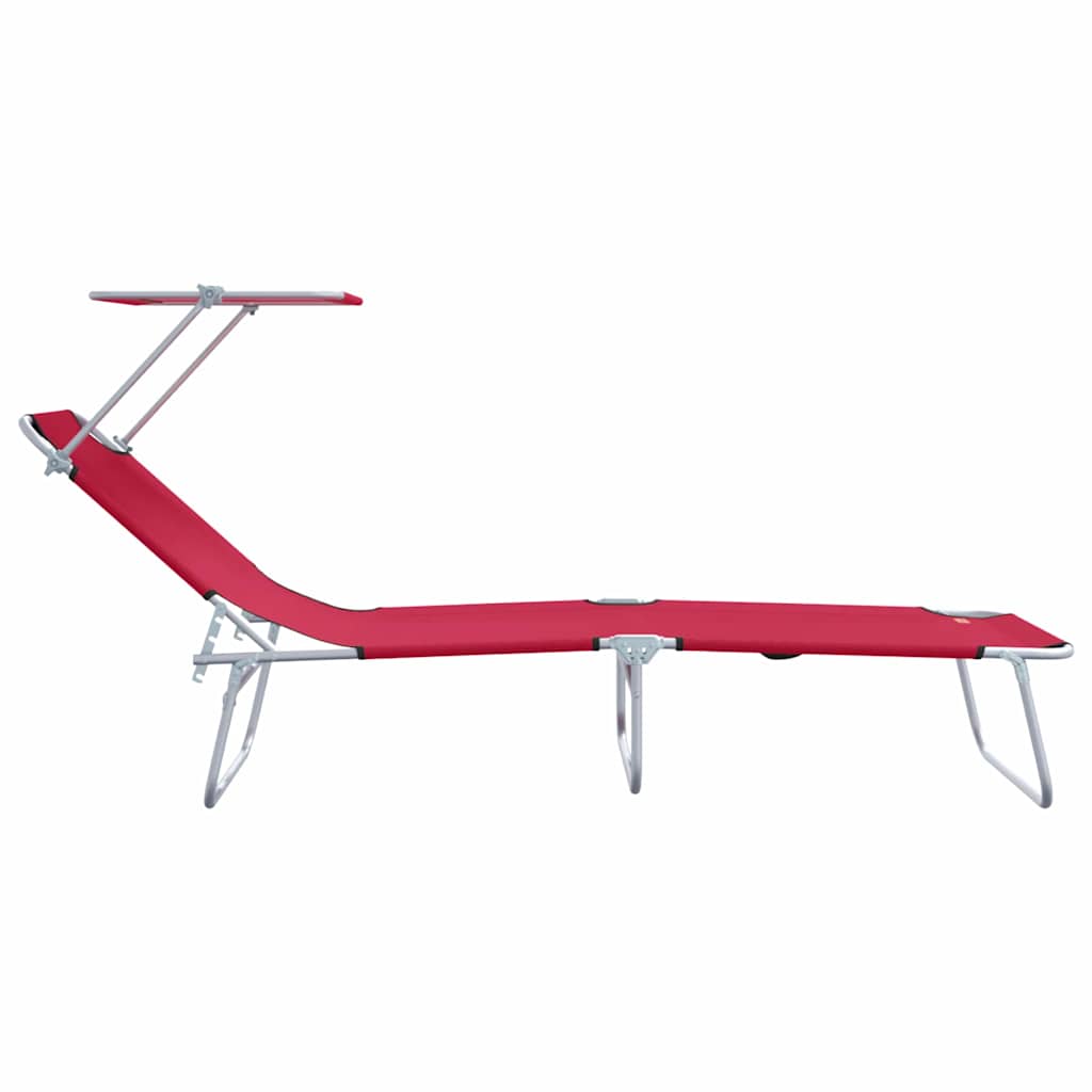 Solstol 2 Pcs Röd 58 X 188 X 77Cm Polyester