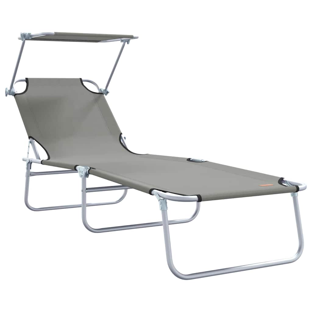 Solstol 2 Pcs Grå 58 X 188 X 77Cm Polyester