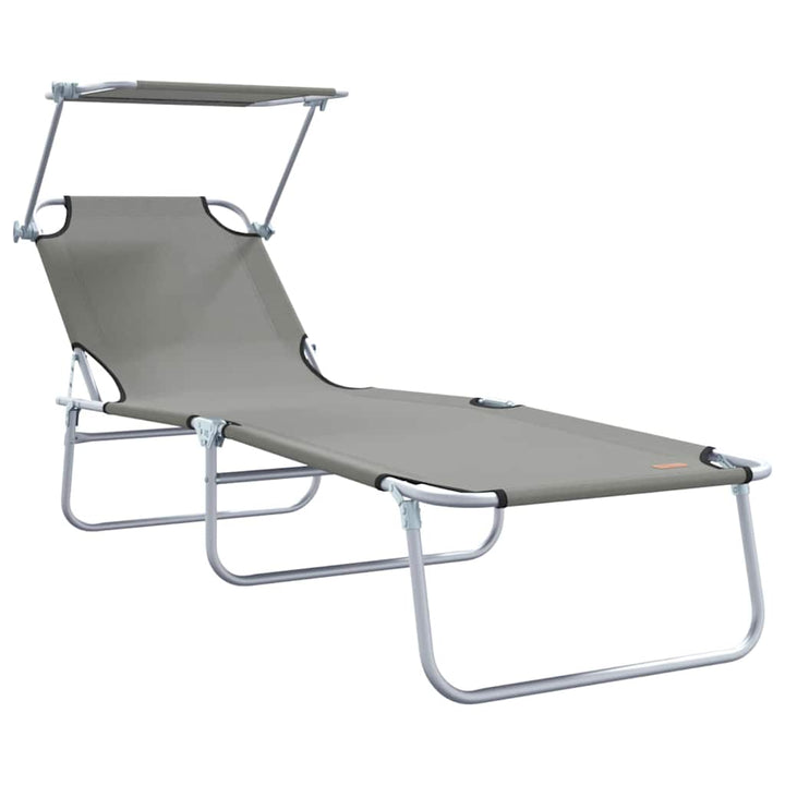Solstol 2 Pcs Grå 58 X 188 X 77Cm Polyester