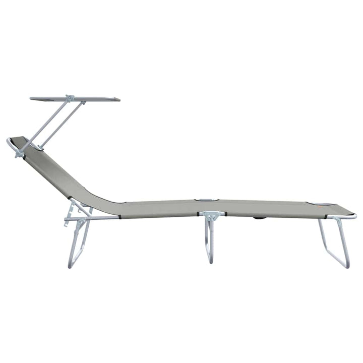 Solstol 2 Pcs Grå 58 X 188 X 77Cm Polyester