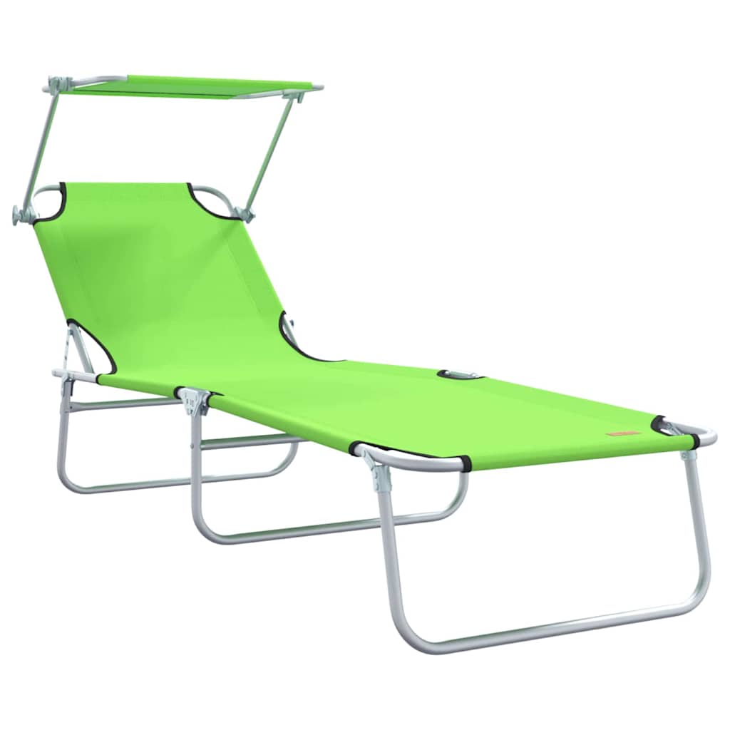 Solstol 2 Pcs Grön 58 X 188 X 77Cm Polyester