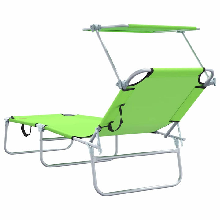 Solstol 2 Pcs Grön 58 X 188 X 77Cm Polyester