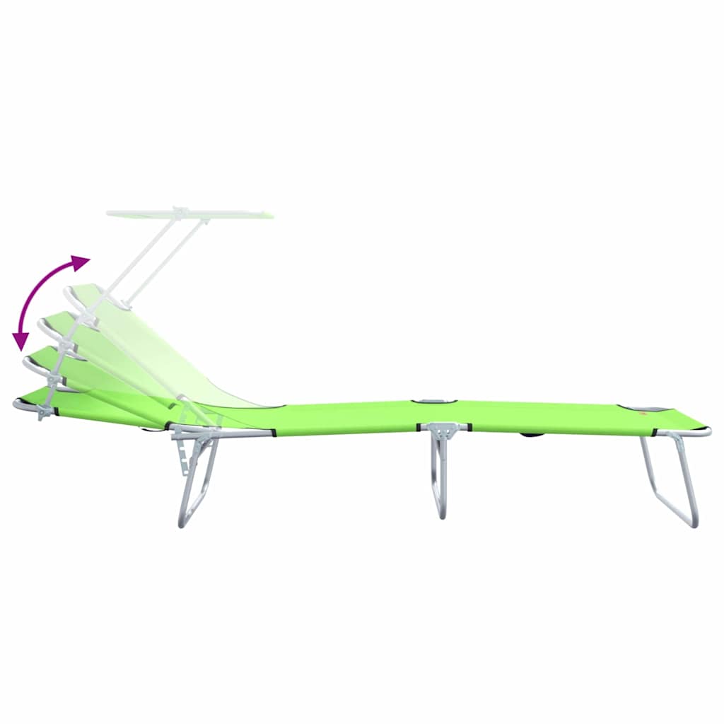 Solstol 2 Pcs Grön 58 X 188 X 77Cm Polyester
