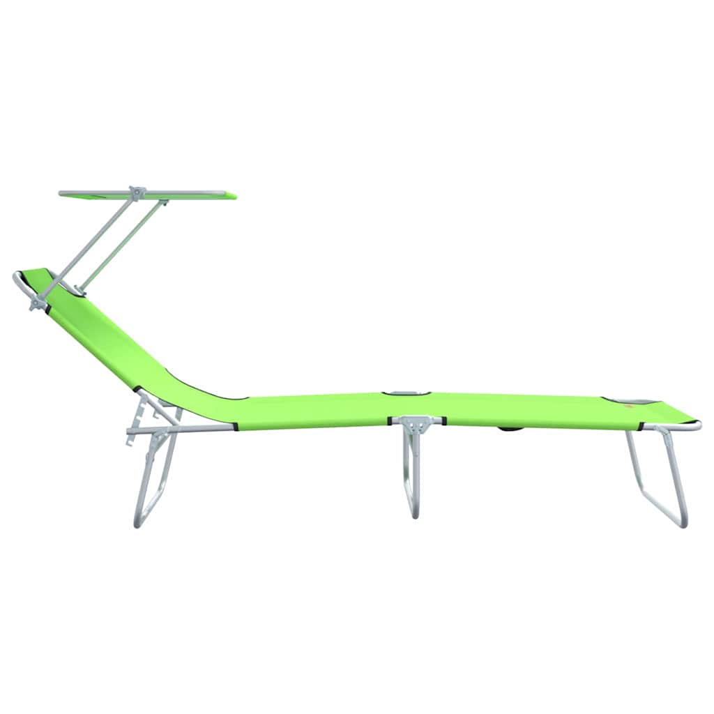 Solstol 2 Pcs Grön 58 X 188 X 77Cm Polyester