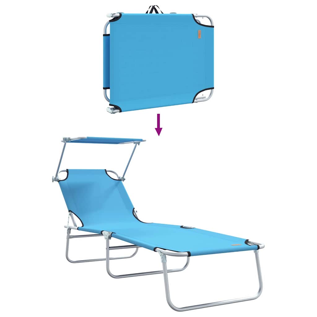 Solstol 2 Pcs Ljusblå 58 X 188 X 77Cm Polyester