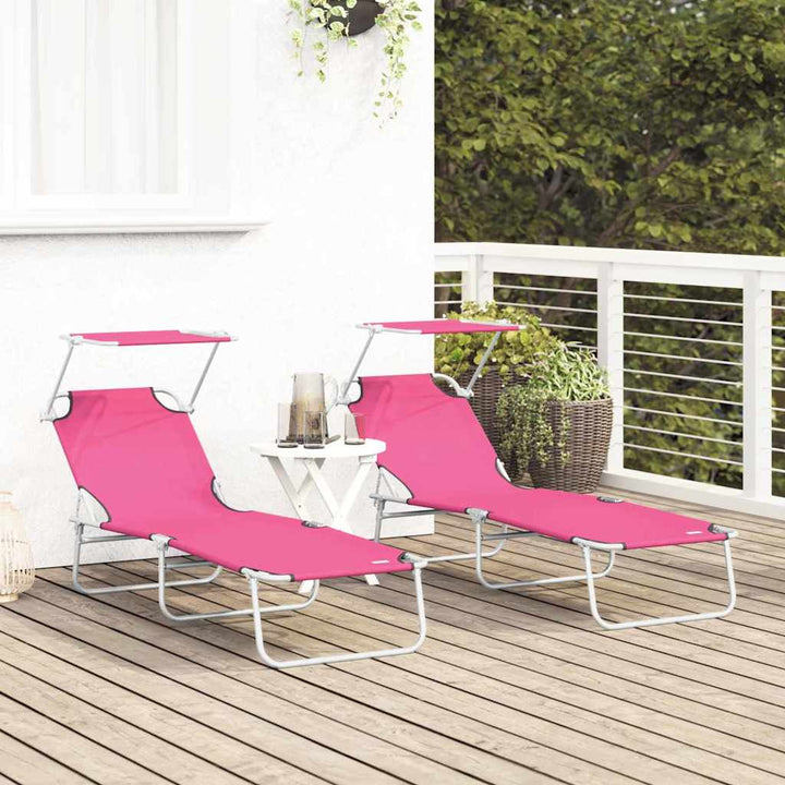 Solstol 2 Pcs Rosa 58 X 188 X 77Cm Polyester