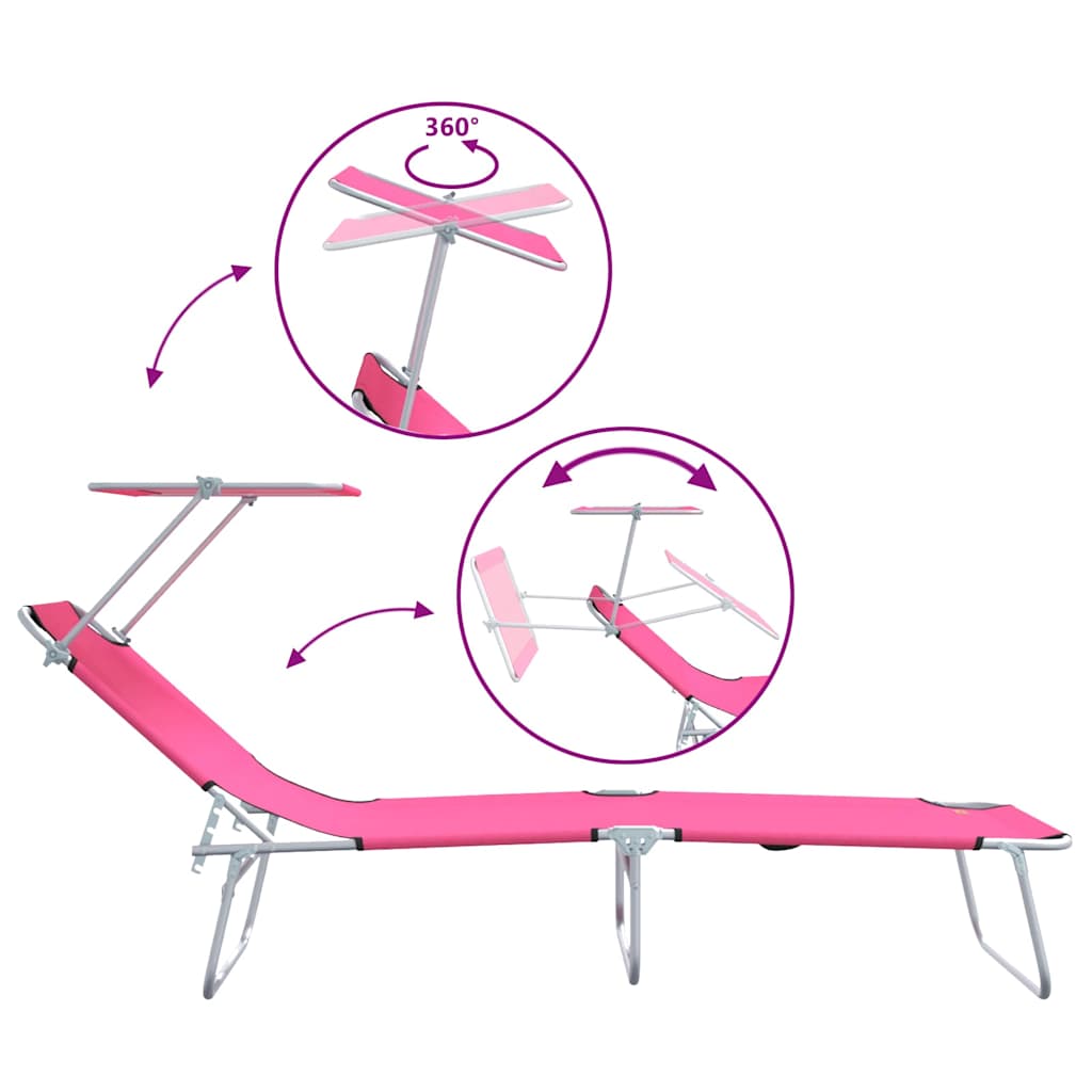 Solstol 2 Pcs Rosa 58 X 188 X 77Cm Polyester