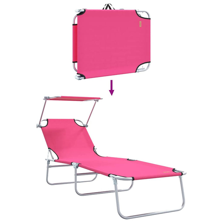 Solstol 2 Pcs Rosa 58 X 188 X 77Cm Polyester