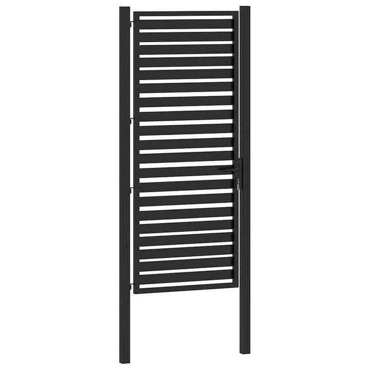 Trädgårdsgrind Låsbar Svart Aluminium