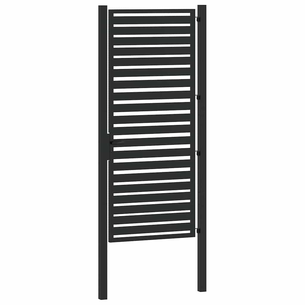 Trädgårdsgrind Låsbar Svart Aluminium