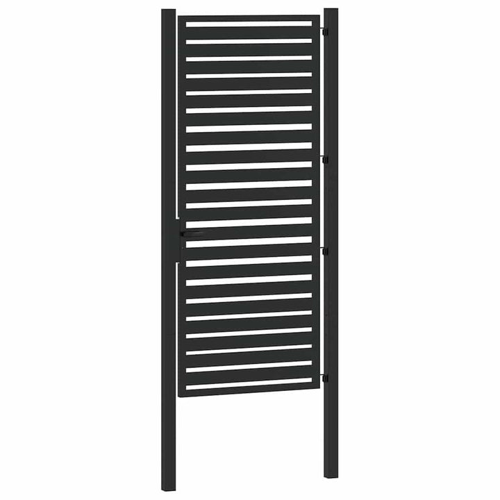 Trädgårdsgrind Låsbar Svart Aluminium