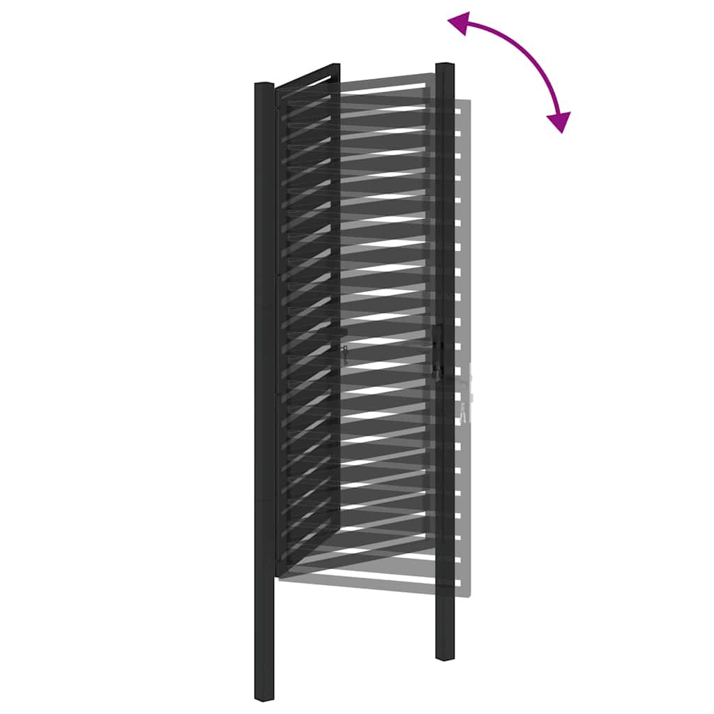 Trädgårdsgrind Låsbar Svart Aluminium
