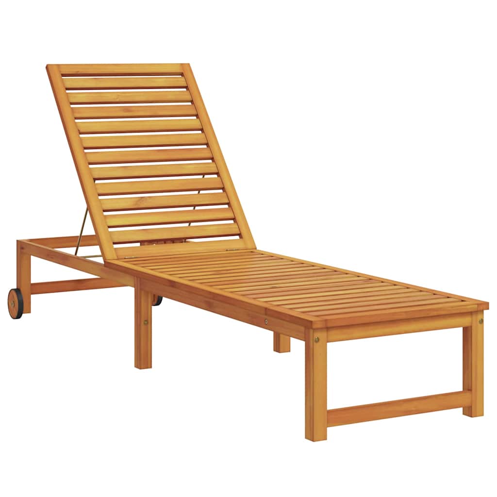 Solstol Reclining 2 Pcs Brun 202 X 53 X 89 Cm Massivt Akaciaträ