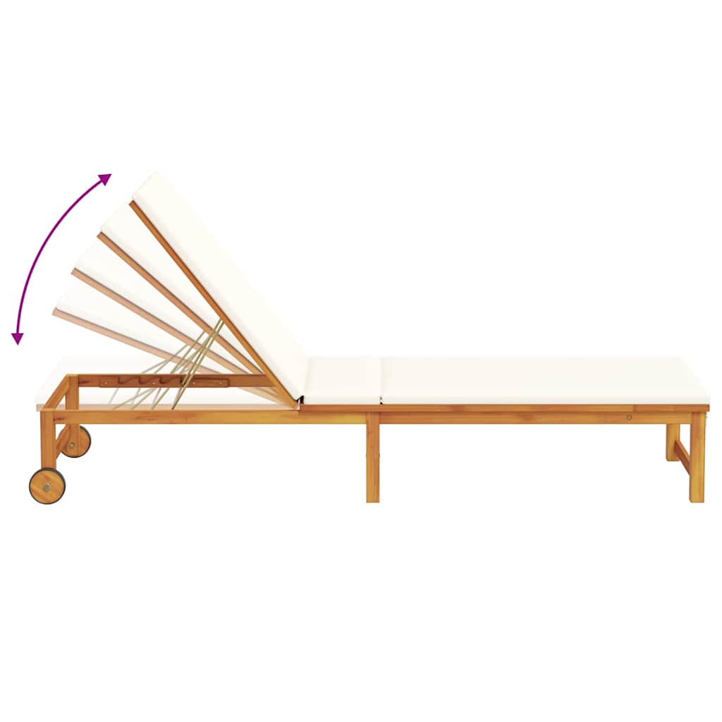 Solstol Reclining 2 Pcs Brun 202 X 53 X 89 Cm Massivt Akaciaträ
