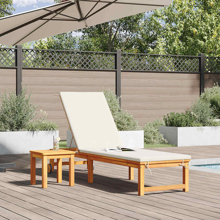 Solstol Reclining 2 Pcs Brun Massivt Akaciaträ