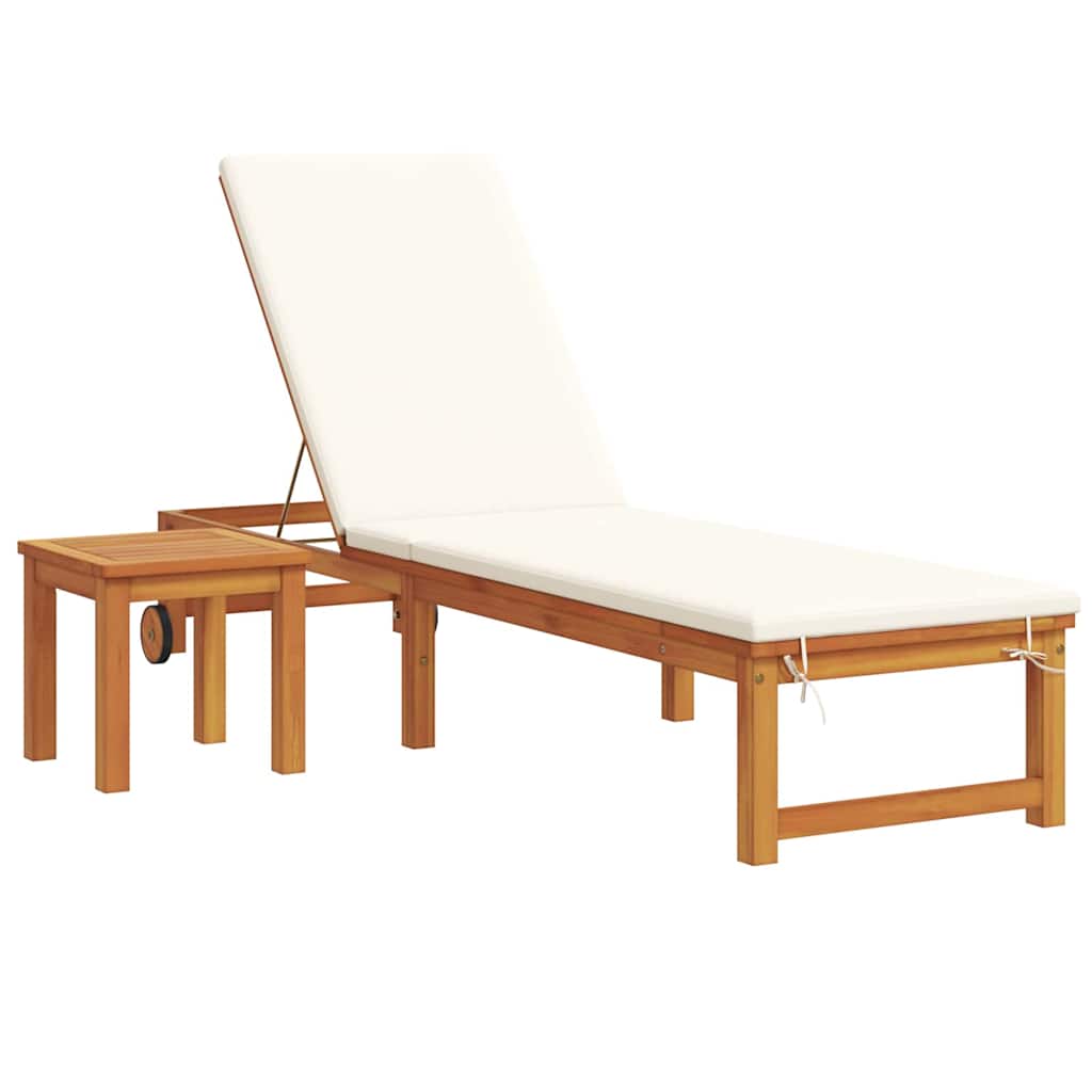 Solstol Reclining 2 Pcs Brun Massivt Akaciaträ