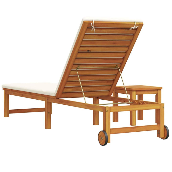 Solstol Reclining 2 Pcs Brun Massivt Akaciaträ