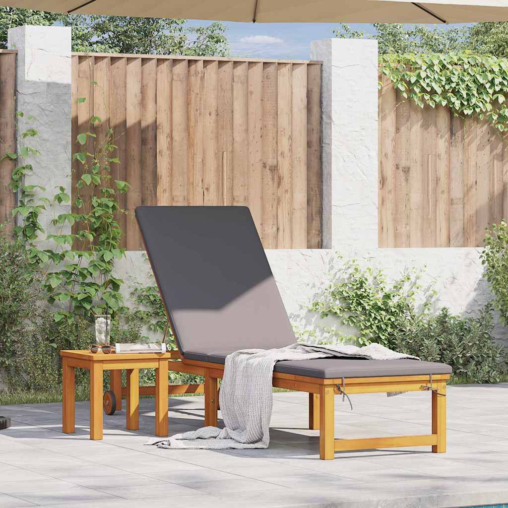 Solstol Reclining 2 Pcs Brun Massivt Akaciaträ