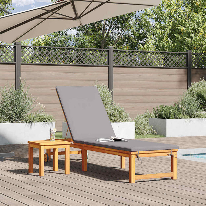 Solstol Reclining 2 Pcs Brun Massivt Akaciaträ