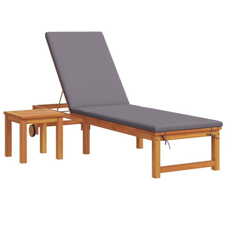 Solstol Reclining 2 Pcs Brun Massivt Akaciaträ