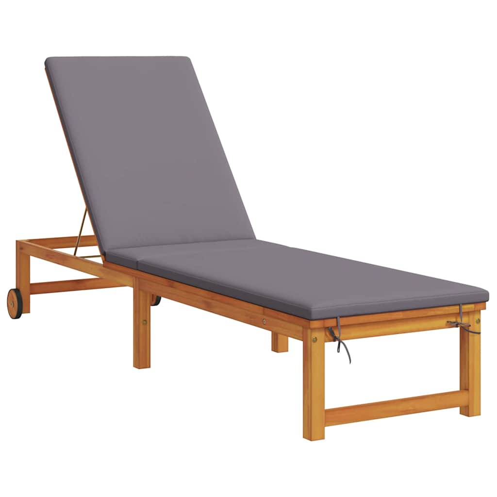Solstol Reclining 2 Pcs Brun Massivt Akaciaträ