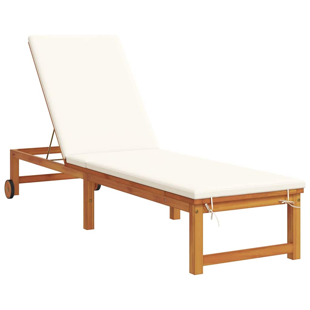 Solstol Reclining 3 Pcs Brun Massivt Akaciaträ