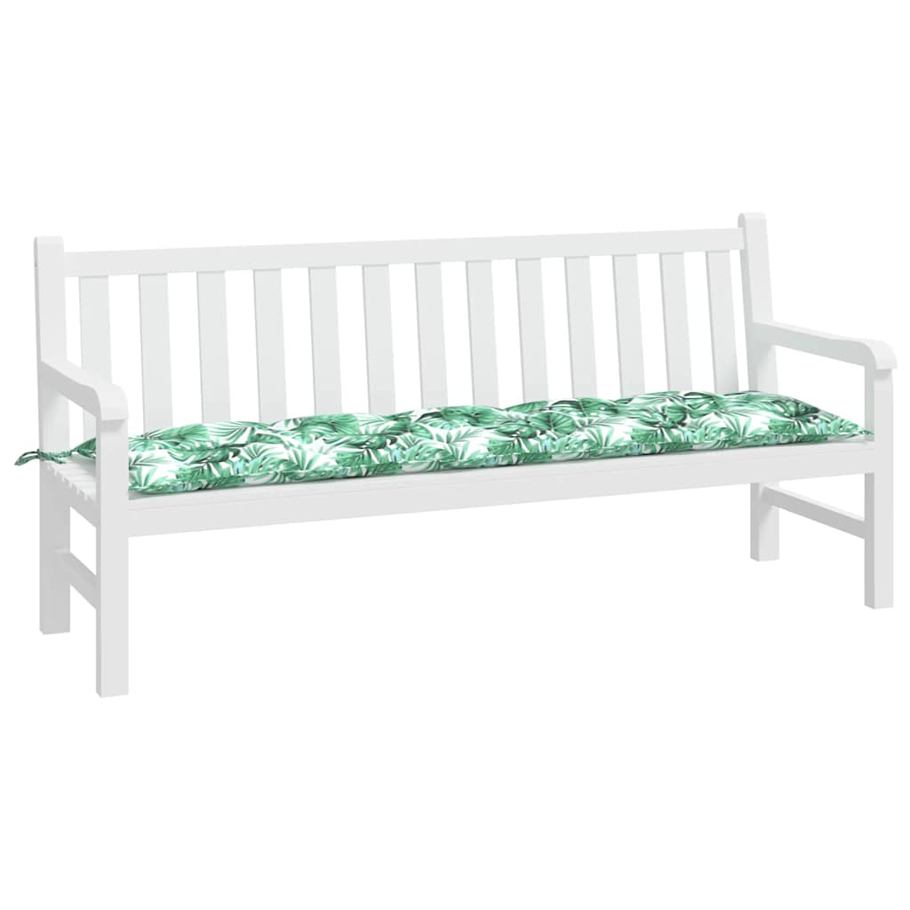 Bänkdyna För Trädgården Bladmönster 180X50X7 Cm Oxfordtyg