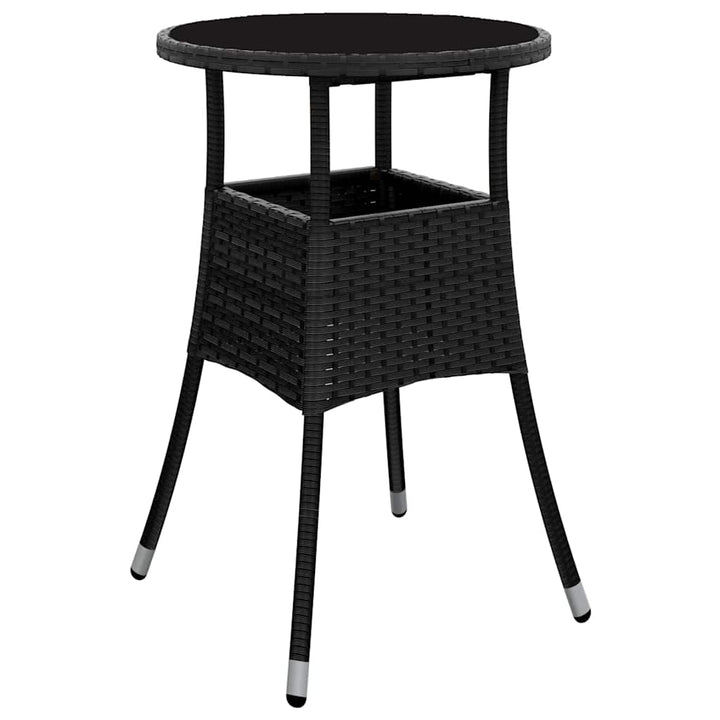 Trädgårdsmöbelset 3 Pcs Svart Konstrotting