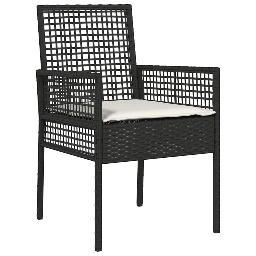 Trädgårdsmöbelset 3 Pcs Svart Konstrotting