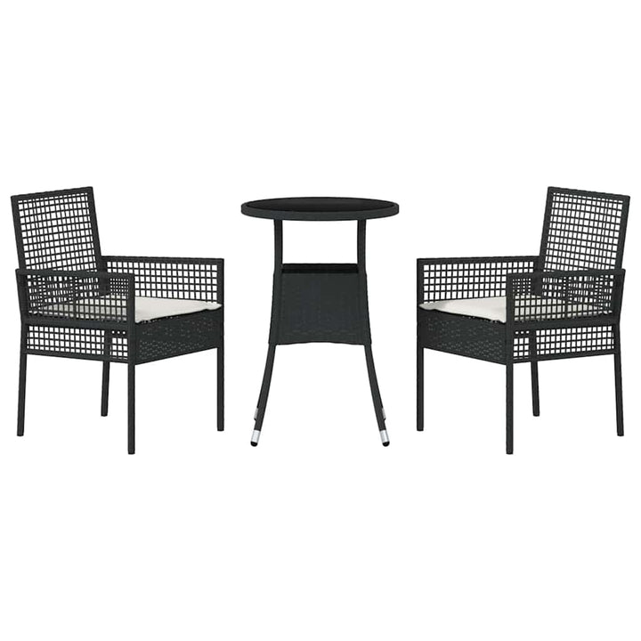 Trädgårdsmöbelset 3 Pcs Svart Konstrotting
