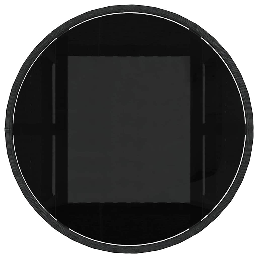 Trädgårdsmöbelset 3 Pcs Svart Konstrotting