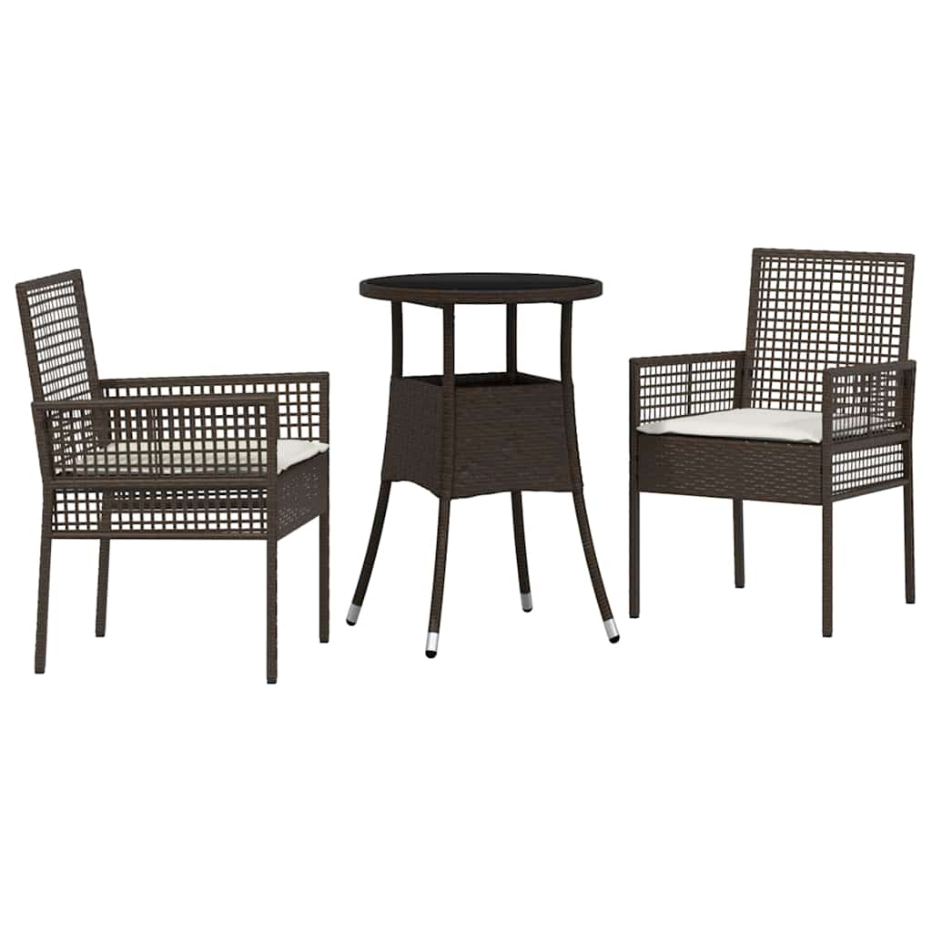 Trädgårdsmöbelset 3 Pcs Brun Konstrotting
