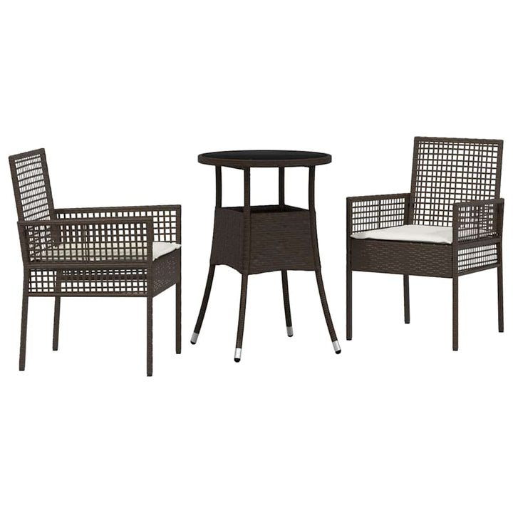 Trädgårdsmöbelset 3 Pcs Brun Konstrotting