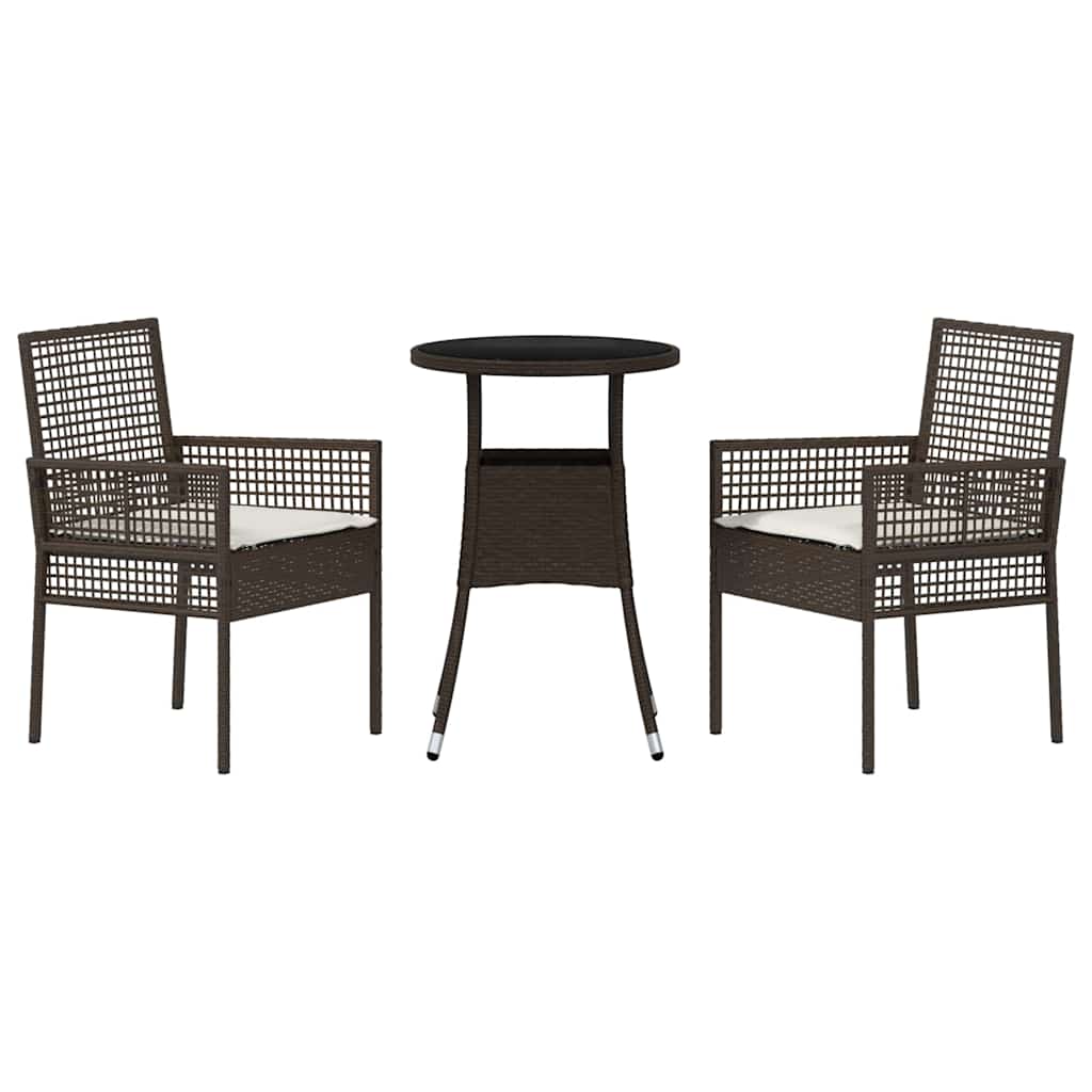 Trädgårdsmöbelset 3 Pcs Brun Konstrotting