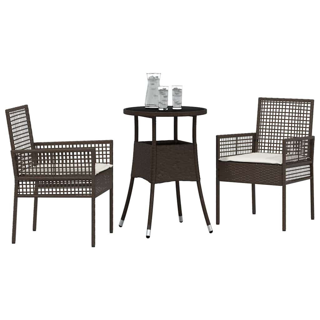 Trädgårdsmöbelset 3 Pcs Brun Konstrotting