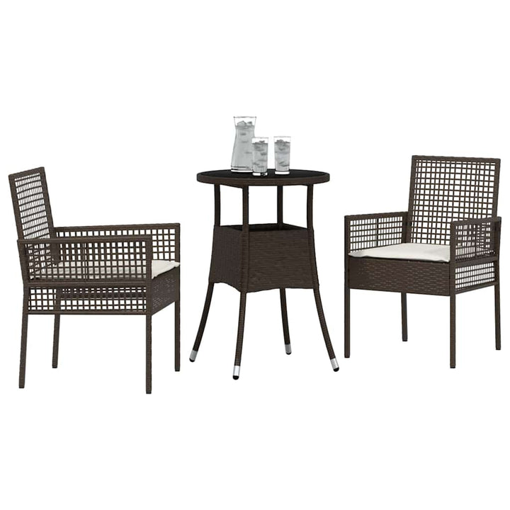 Trädgårdsmöbelset 3 Pcs Brun Konstrotting