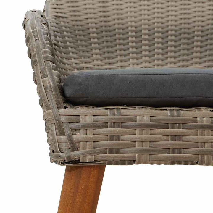 Trädgård Stol 2 Pcs Svart 62,5 X 55 X 82 Cm Konstrotting