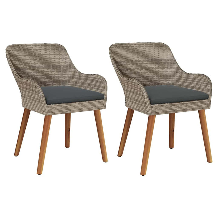 Trädgård Stol 2 Pcs Svart 62,5 X 55 X 82 Cm Konstrotting
