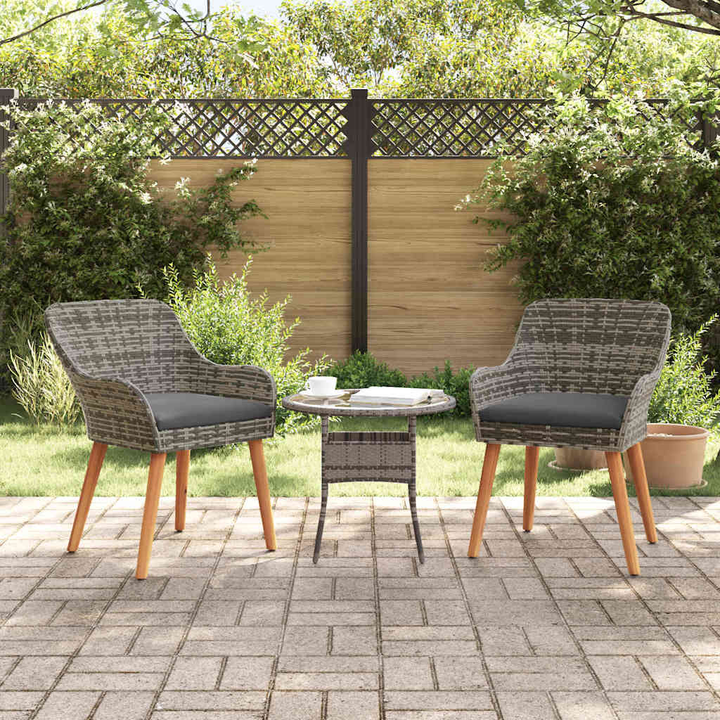 Trädgård Stol 2 Pcs Grå 62,5 X 55 X 82 Cm Konstrotting