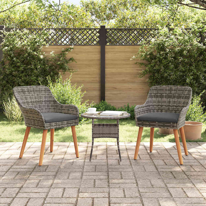 Trädgård Stol 2 Pcs Grå 62,5 X 55 X 82 Cm Konstrotting