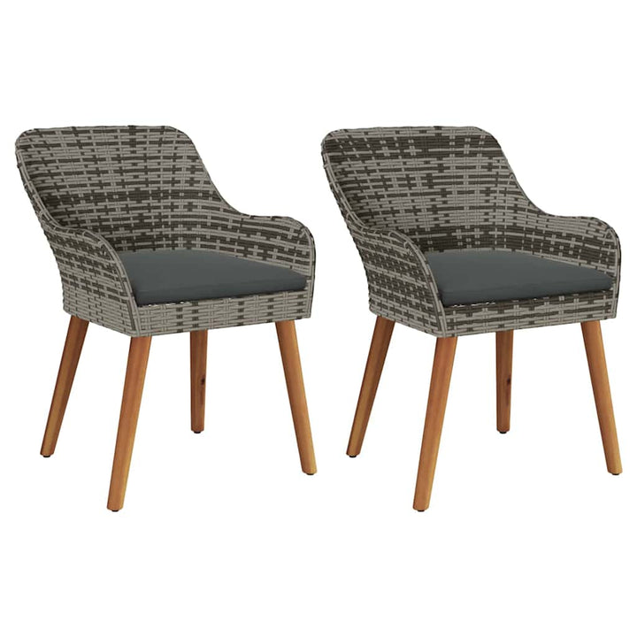 Trädgård Stol 2 Pcs Grå 62,5 X 55 X 82 Cm Konstrotting