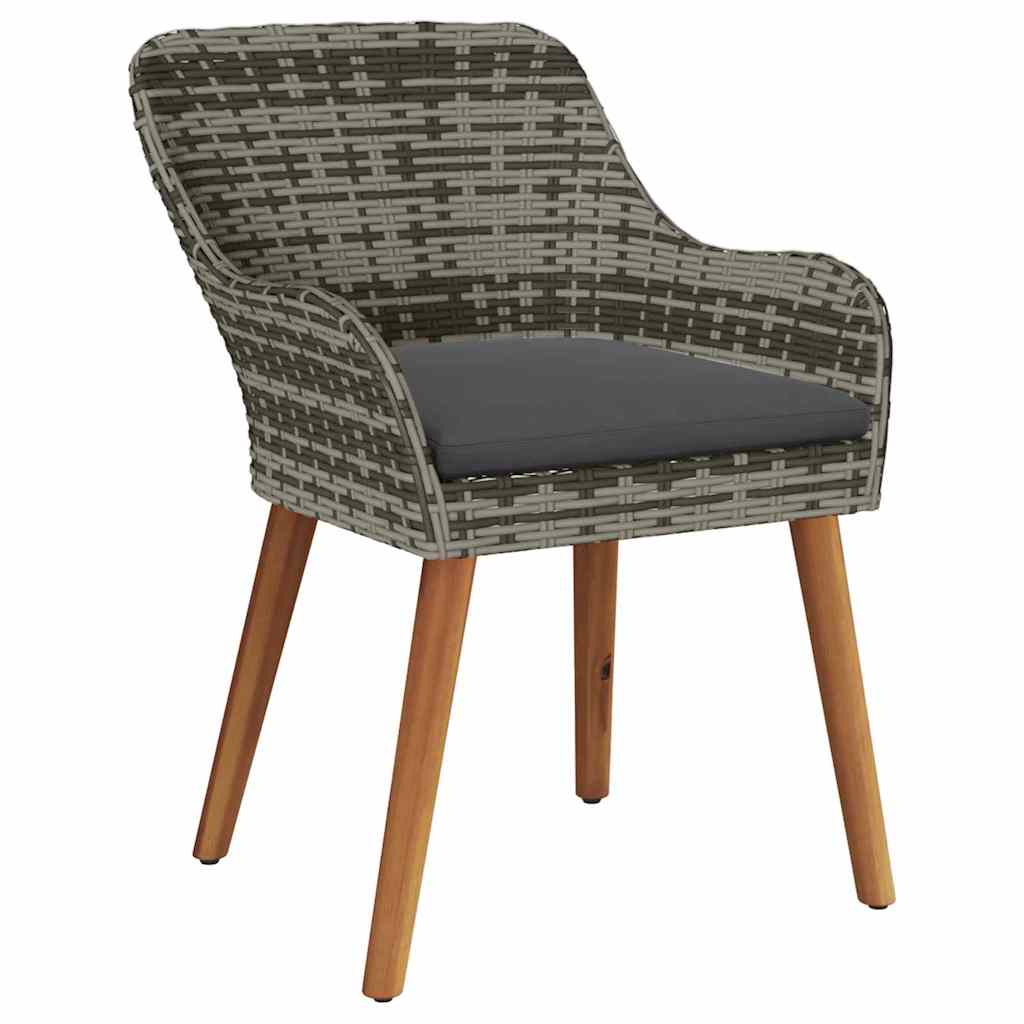 Trädgård Stol 2 Pcs Grå 62,5 X 55 X 82 Cm Konstrotting