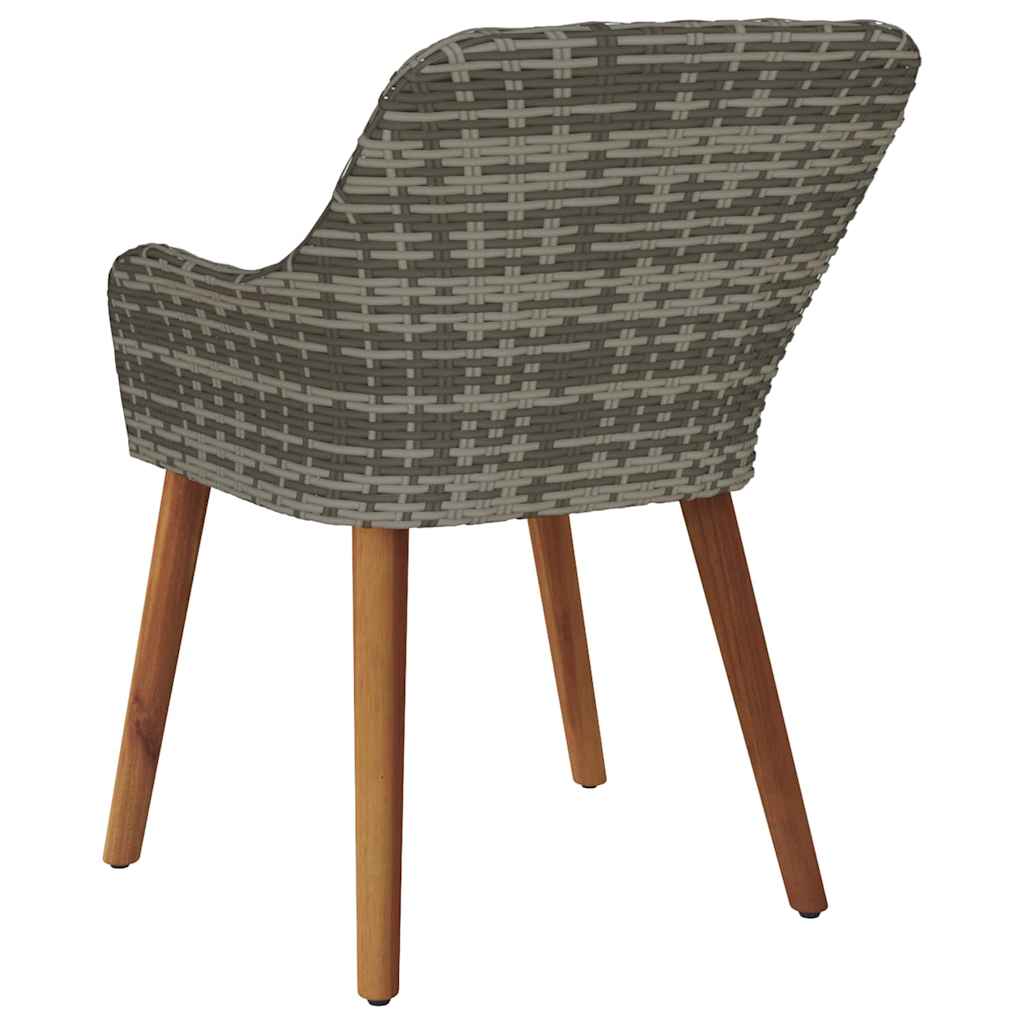 Trädgård Stol 2 Pcs Grå 62,5 X 55 X 82 Cm Konstrotting