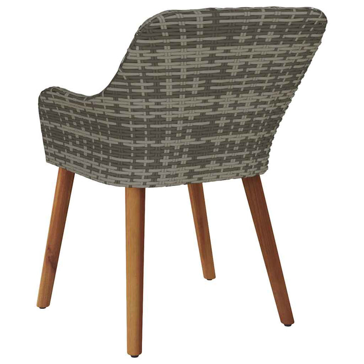 Trädgård Stol 2 Pcs Grå 62,5 X 55 X 82 Cm Konstrotting